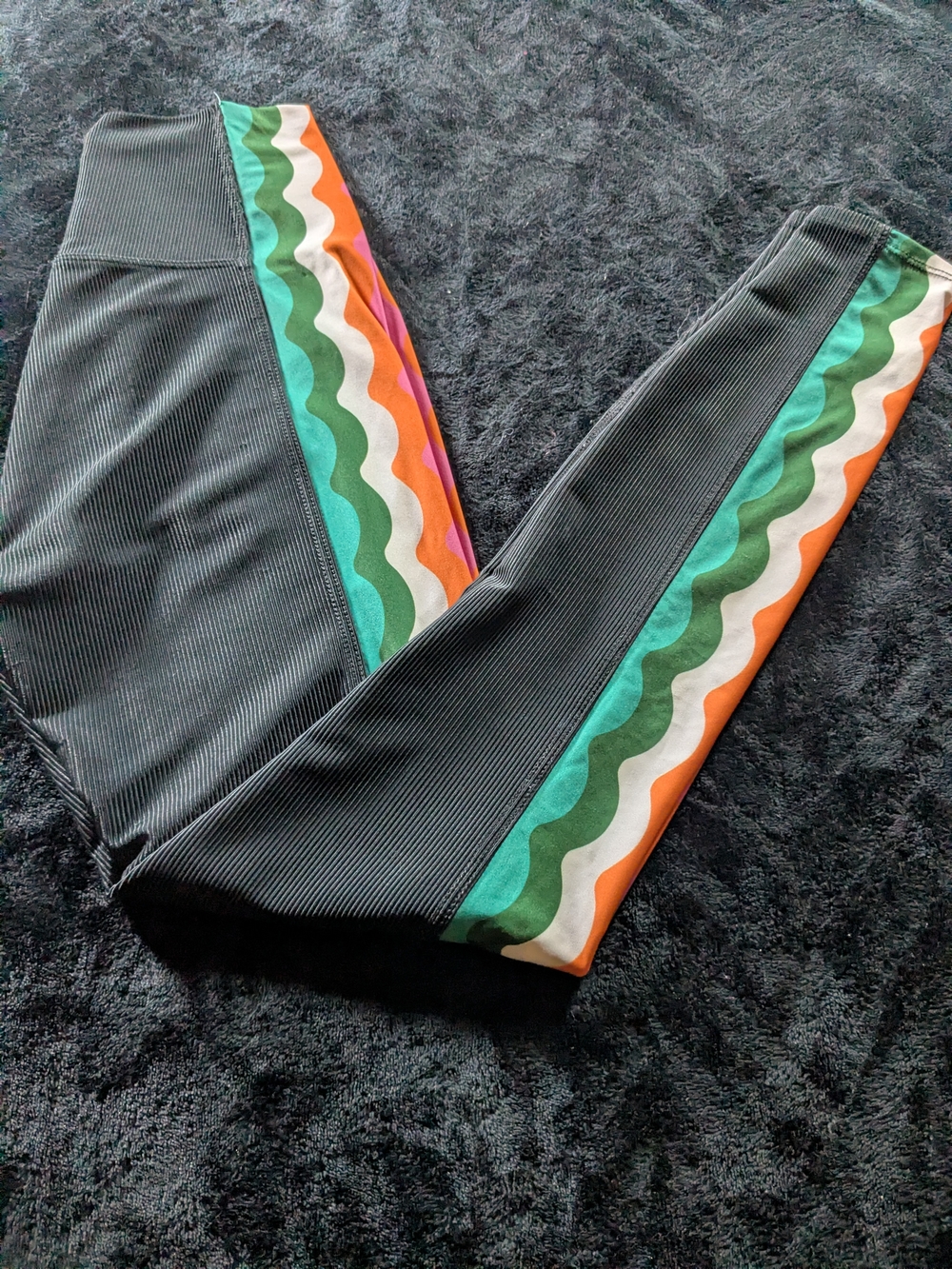 Black Leggings With Multicolor Sides From Beach Riot Sport Size  Small
